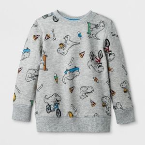 Cat and Jack 3T Boys Dinosaur Sweatshirt Grey